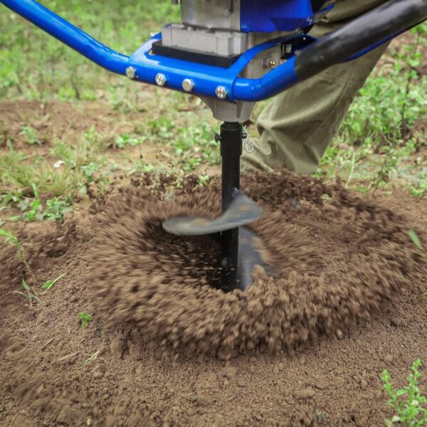 Post Hole Digger Gas Powered, 52cc 2.4 HP 2 Stroke Engine Earth Auger with 8′′ Drill Bit, EPA Compliant Post Hole Auger