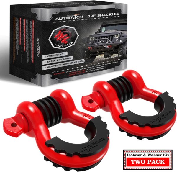 24be953041ae4d699c5e68e6ea43c0e0 AUTMATCH D Ring Shackle 3/4′′ Shackles (2 Pack) 41,887Ibs Break Strength with 7/8′′ Screw Pin