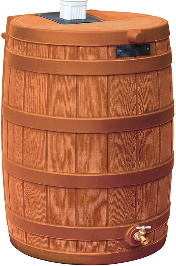 Good Ideas Rain Wizard 50 Gallon Plastic Outdoor Home Rain Barrel Water Storage Collector