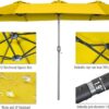 15ft Patio Umbrella with Solar Lights, Large Double Umbrella Outdoor, Rectangle 180”x106” Umbrellas with 156 PCS LED Lights and Crank Handle for Backyard Deck Pool Shade in Black(1.9′′ Pole)