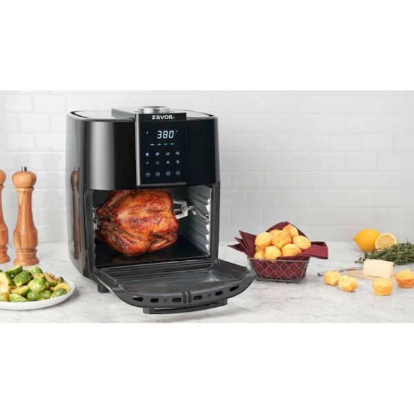 24e575bedfe34355a919933a281a4057 Zavor Crunch All-in-One 12.7Qt Air Fryer Oven Dehydrator with Rotisserie Racks | Large Capacity for Optimal Air Circulation, Accessories Recipe eBook, Black (ZSEAF22)