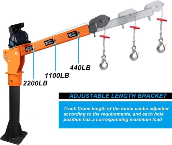 252a1e81901f4965a564821900138178 1100lb Folding Dismountable Household Hoist Truck Crane with Electric Hoist (110V) – 880lb Pulling Force, Jib Cranes for Factory, Warehouse, Construction