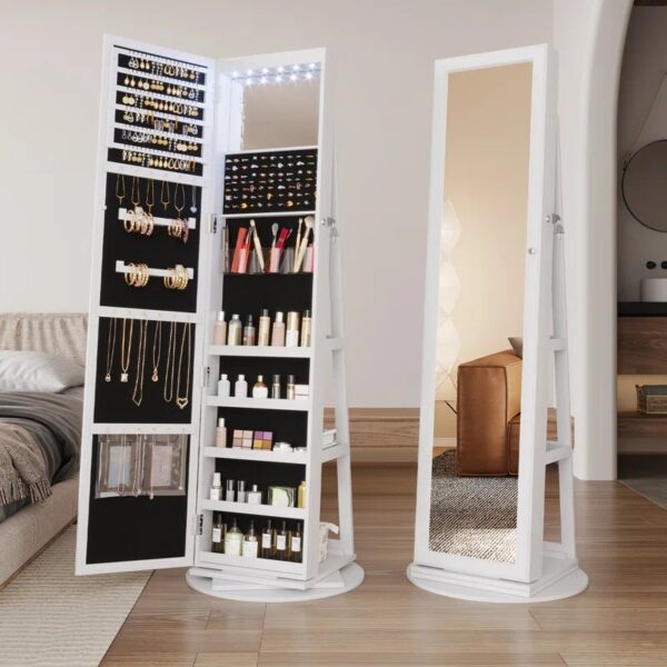 21.6” Wide Jewelry Armoire with Mirror