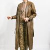 Brown leather trench