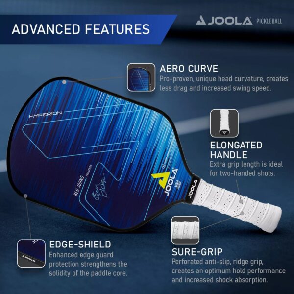 25633089b2374cbdbdaa589d663a750f Ben John s Hyperion CAS 16 mm Pro Pickleball Paddle, Blue