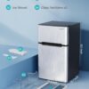 EUHOMY 3.2 Cu.Ft Mini Fridge with Freezer – 2-Door Compact Refrigerator for Bedroom, Dorm, Office or Apartment, Silver