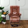 Multi-Position Recliner and Curved Ottoman with Swivel Base