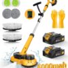 6000mAh Battery Electric Mop M1, 800RPM Cordless Electric Power Scrubber & Mops for Floor Cleaning, Best Automatic Spin Mops with Smart Display,Rotating Mop with LED Light & Water Spray-qimedo