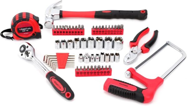 KINGTOOL Home Tool Set Kit – 286 PCS Home Auto Repair Tool Kit with Rolling Tool Box, Mechanic Tool Sets with 21V Max Cordless Power drill, Perfect for Homeowner, Diyer, Handyman