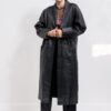 Black leather trench
