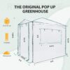 EAGLE PEAK 6×4 Portable Walk-in Greenhouse, Pop-up Indoor Outdoor Garden Green House, Zippered Door and Windows, PE Cover, White