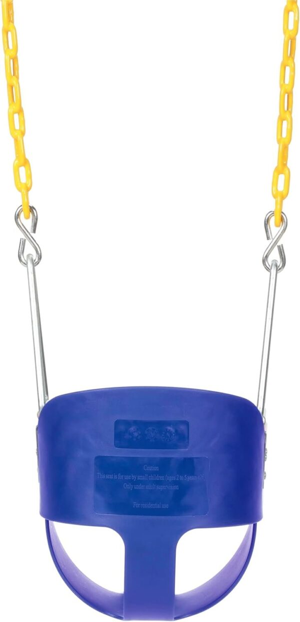 Eastern Jungle Gym Heavy-Duty High Back Full Bucket Toddler Swing Seat | Coated Swing Chains Fully Assembled | Green Swing Set Accessory