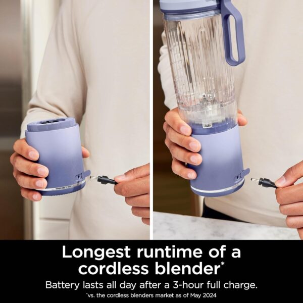 Ninja Blast Max, Portable Blender + Twist & Go, Personal Blender, Ninja Blender, Smoothie, Blend, Ice Crush, 3 Programs, Cordless, 22oz removable Vessel, Dishwasher Safe, Leakproof, Sea Glass, BC251MT