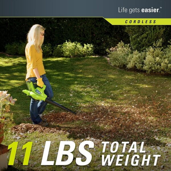 26a9602ad2d8494dabb5e5d9b9aab7e4 40V 185 MPH Variable Speed Cordless Leaf Blower/Vacuum, 4.0Ah Battery and Charger Included 24322