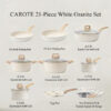 CAROTE 21Pcs Pots and Pans Set, Nonstick Cookware Sets, White Granite Induction Cookware Non Stick Cooking Set