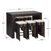 6 Person 59.1 Long Bar Height Dining Set with Cushions