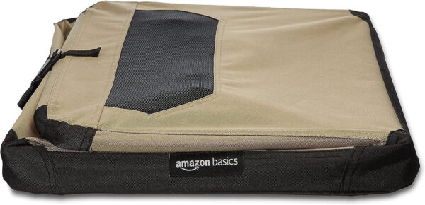 Amazon Basics Folding Soft Crate for Cat, Dog, Rabbit, Portable and Collapsible, 36 Inch, Tan, L 36′′ x 24′′ x 24′′