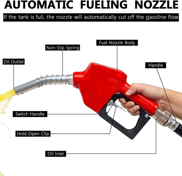 279c5b6554f14adb96a506a8ed41fb80 TECSPACE 58 Gallon Gasoline Tank, Portable Fuel Tank with 12V Electric Fuel Transfer Pump, 40 GPM Gasoline Fuel Tank with 4 Meters Hose for Gasoline Transportation (Yellow, 58 gal)
