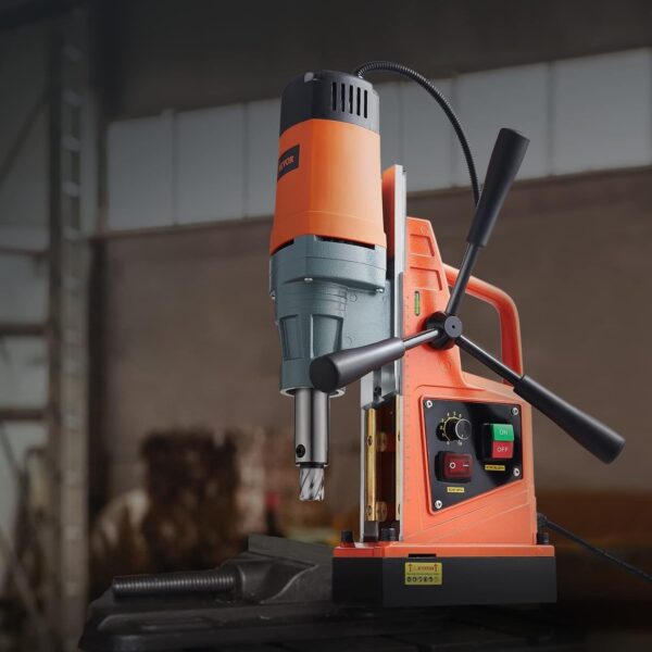Mag Drill Press, 1550W 2′′ Boring Diameter, 2922lbf Power Magnetic Drill, 500 PRM, 10-Speed, Electric Drilling Machine for Metal Surface, Industrial and Home Improvement