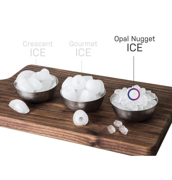 Countertop Nugget Ice Maker | Ice Machine with WiFi Connectivity | Smart Home Kitchen Essentials | Black Stainless
