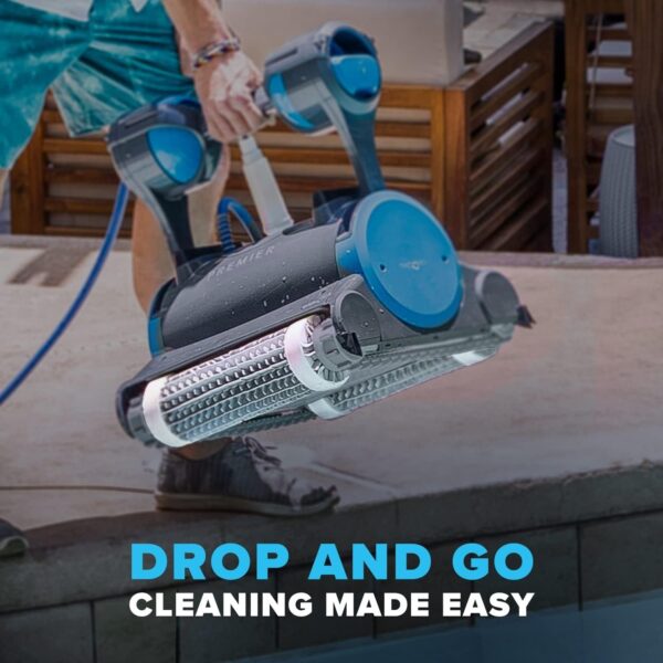 Dolphin Premier Robotic Pool Cleaner (2025 Model) with Multimedia, Oversized Leaf Bag, Standard & Ultrafine Filters, Weekly Timer, Waterline Cleaning & More �� for In-ground Swimming Pools up to 50ft