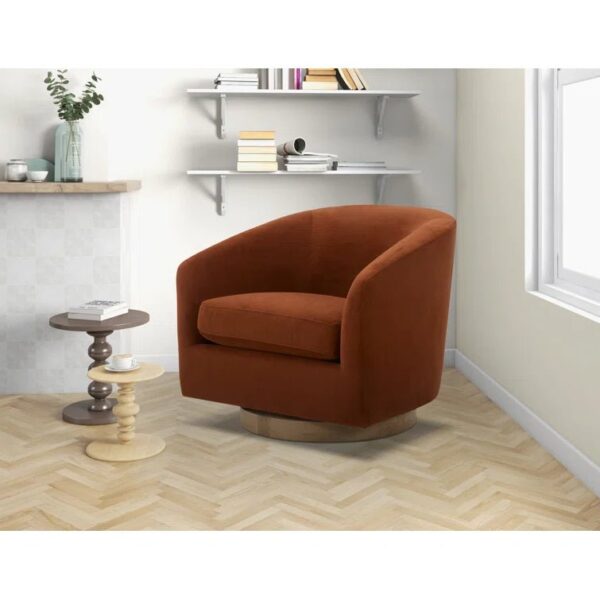 28130cf05b0049dcba3e8ef3bd5aa756 Upholstered Swivel Barrel Chair