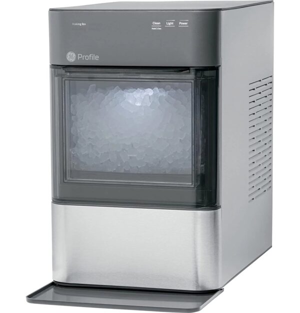 Countertop Nugget Ice Maker | Ice Machine with WiFi Connectivity | Smart Home Kitchen Essentials | Black Stainless