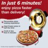 Electric Pizza Oven with Ceramic Stone, Viewing Window, Adjustable Heat Control, Timer and 1200W Baking Power, DIY Homemade Pizzeria, Large 12” Pie Capacity (Black)