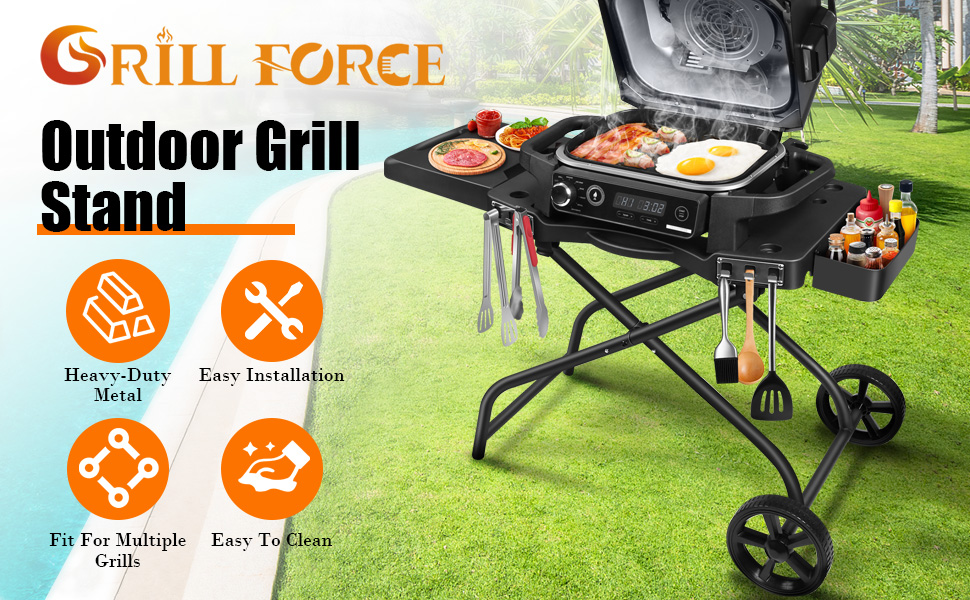 Grill Stand Grill Cart Collapsible Outdoor Grill Stand Fits for Ninja grill Blackstone 22 Griddle