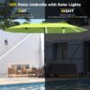 15ft Patio Umbrella with Solar Lights, Large Double Umbrella Outdoor, Rectangle 180”x106” Umbrellas with 156 PCS LED Lights and Crank Handle for Backyard Deck Pool Shade in Black(1.9′′ Pole)