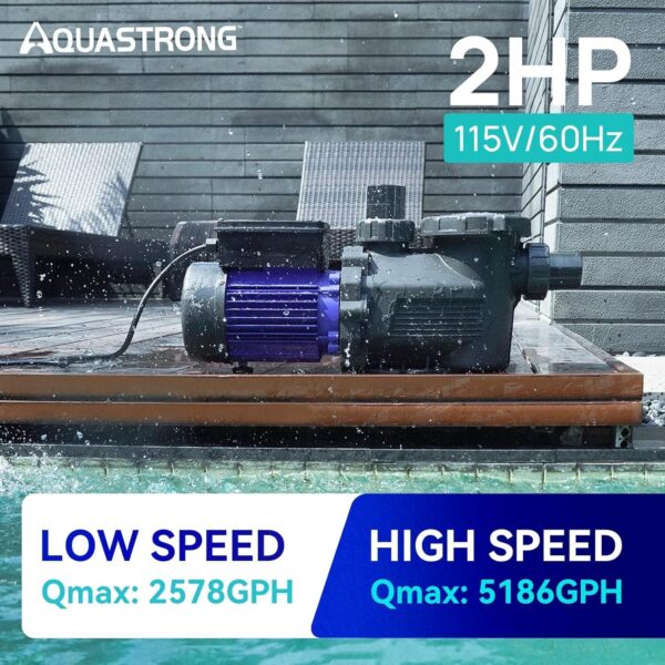 29deeda2b8554e759e052060d645fa4b AQUASTRONG In/Above Ground Pool Pump, High Flow (with Timer, 2HP, 8917 GPH, 220V)
