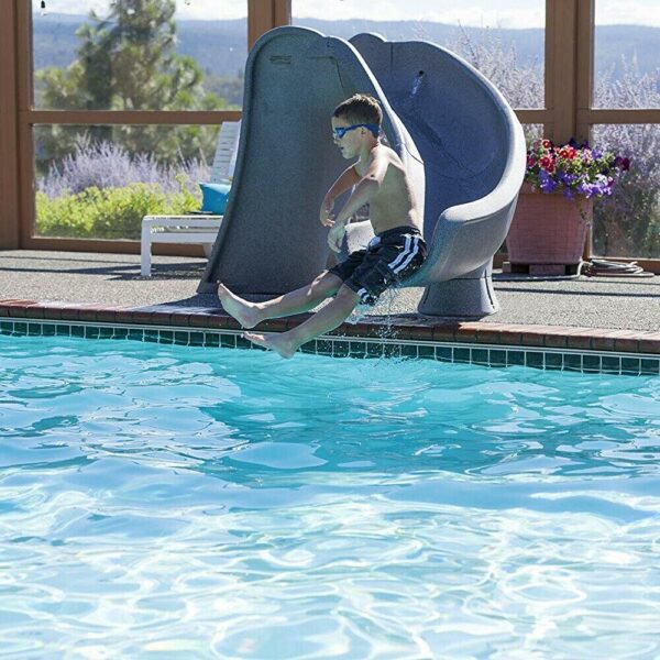 2a07628be0274986b2d1816ea53bceb5 S.R. Smith 698-209-58124 Cyclone Right Curve Swimming Pool Slide, Gray Granite