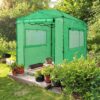 EAGLE PEAK 6×4 Portable Walk-in Greenhouse, Pop-up Indoor Outdoor Garden Green House, Zippered Door and Windows, PE Cover, White