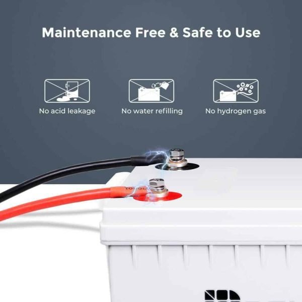 Renogy BATT-AGM12-200 Deep Cycle AGM Battery 12-Volt 200Ah Safe Charge Most Home Appliances for RV, Off-Grid Solar System, Maintenance-Free