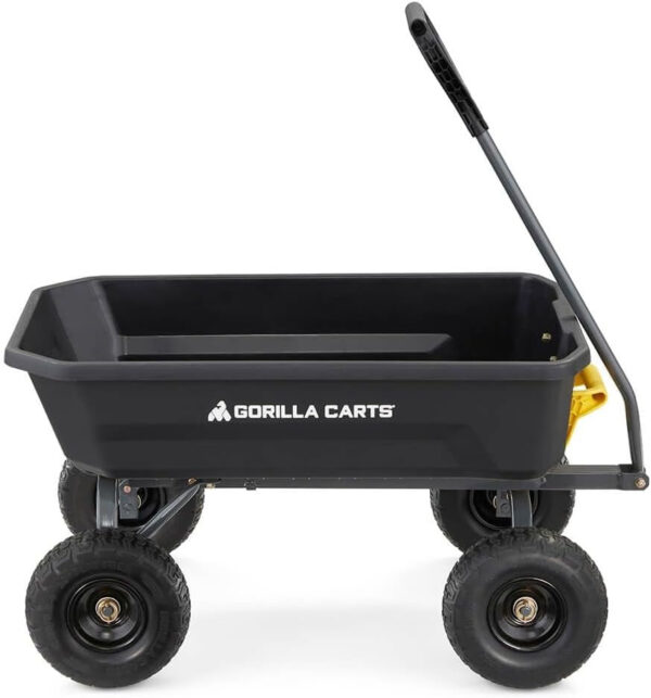 2a9db4aabbeb4c4aad458e1ce0582ecf 7GCG-NF Heavy-Duty Poly Dump Garden Cart with No-Flat Tires, 7 Cubic Feet, 1200-Pound Capacity, Black, Amazon Exclusive