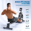 Magnetic/Water Rowing Machine 350 LB Weight Capacity – Foldable Rower for Home Use with Bluetooth, App Supported, Tablet Holder and Comfortable Seat Cushion