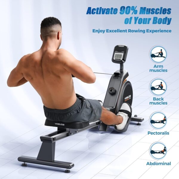 2b841a2f5ce741cab53dff0bee92ae40 Magnetic/Water Rowing Machine 350 LB Weight Capacity – Foldable Rower for Home Use with Bluetooth, App Supported, Tablet Holder and Comfortable Seat Cushion