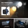 130W RGB LED Video Light APP/2.4G Control 17 Effects, 2500-7500K 19800lux/1m COB Continuous Lighting Output with CRI97/TLCI98 4 Dimming Curves, Spotlight for Studio Shoots, FS150C