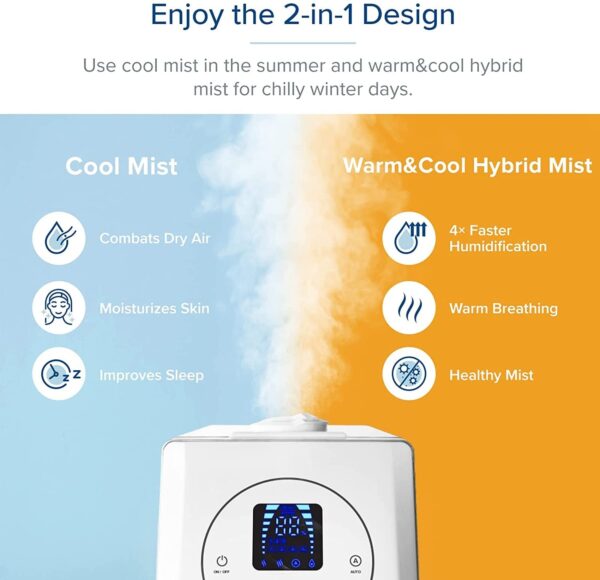 2c8c0299726c441dac50817762ae2a38 Humidifiers for Bedroom Large Room 6L Warm and Cool Mist for Families Plants with Built-in Humidity Sensor