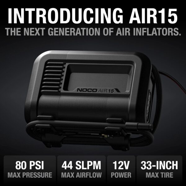 2c8d31d55f7f469dbd86206663dbc20d UltraFast 15A Tire Inflator, 12V Portable Air Compressor Pump, Rated at 80 PSI, Inflates Tires from 0-40 PSI in 2.9 Minutes with a Digital Gauge, Smart Pressure and Auto-Shutoff