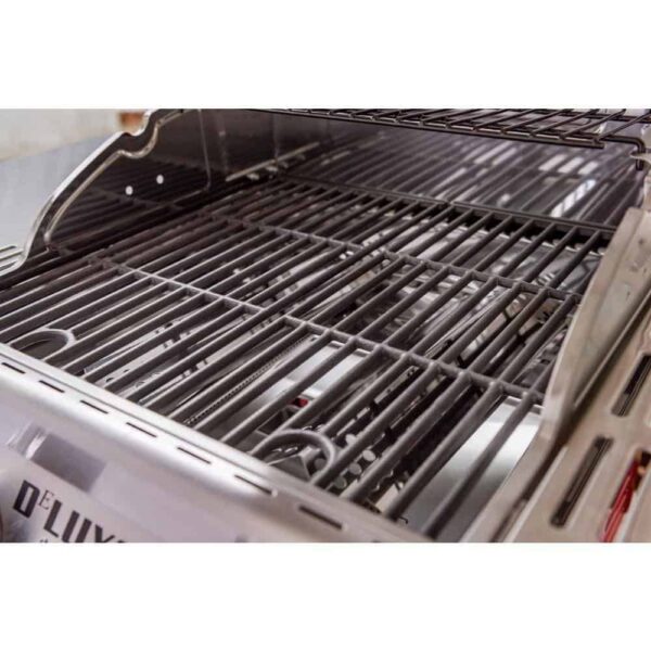 2-Burner Propane Gas Grill, Red – Stainless Steel, 28,000 BTUs, Compact Design