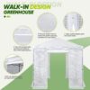 EAGLE PEAK 6×4 Portable Walk-in Greenhouse, Pop-up Indoor Outdoor Garden Green House, Zippered Door and Windows, PE Cover, White