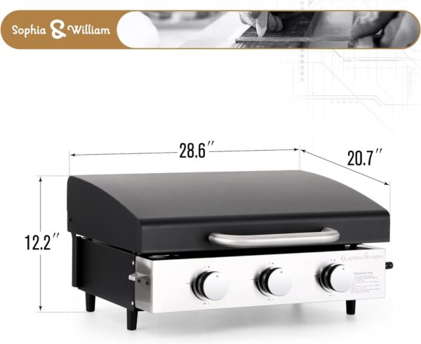 Burner Gas grill with side burner and enameled cast iron grille 42,000BTU outdoor cooking stainless steel propane grill Garden grill