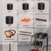 Adjustable Dumbbells, 20/30/40/45/70/90lbs Free Weight Set with Connector, 5 in1 Dumbbells Set Used as Barbell, Kettlebells, Push up Stand, Weight Plate, Fitness Exercises for Home Gym Suitable Men/Women