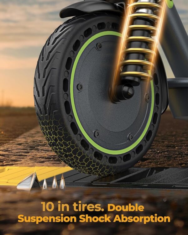 Electric Scooter – 8.5′′ Solid Tires, 350W Motor, Up to 19 MPH and 21-23 Miles Long-Range Portable Foldable Commuting Scooter for Adults with Double Braking System and App