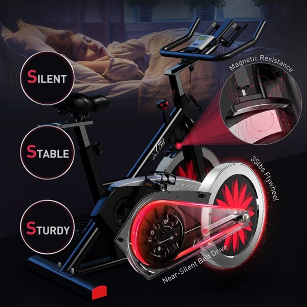 Belt Drive Indoor Cycling Bike with Magnetic Resistance Exercise Bikes Stationary
