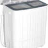 Portable Washing Machine – 14.5 lbs Mini Twin Tub Washer & Spin Dryer for Apartments, Dorms, RVs, Camping – Gray/Blue