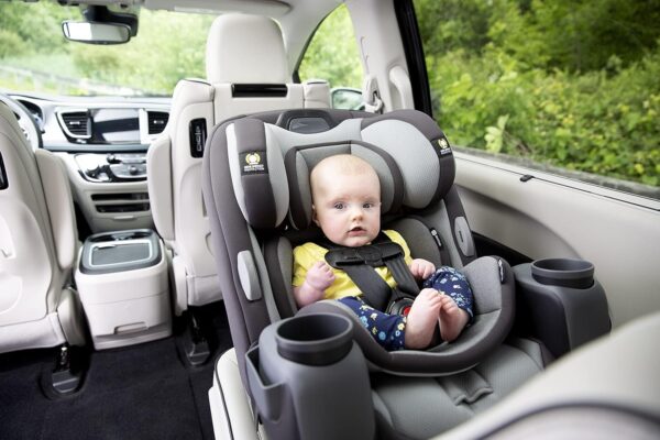 Grow and Go All-in-One Slim Convertible Car Seat, Rear Facing, 5-40 lbs, Forward Facing (30–65 lbs), High Back Booster Seat 40-100 pounds, Aqua Pop