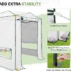 EAGLE PEAK 6×4 Portable Walk-in Greenhouse, Pop-up Indoor Outdoor Garden Green House, Zippered Door and Windows, PE Cover, White