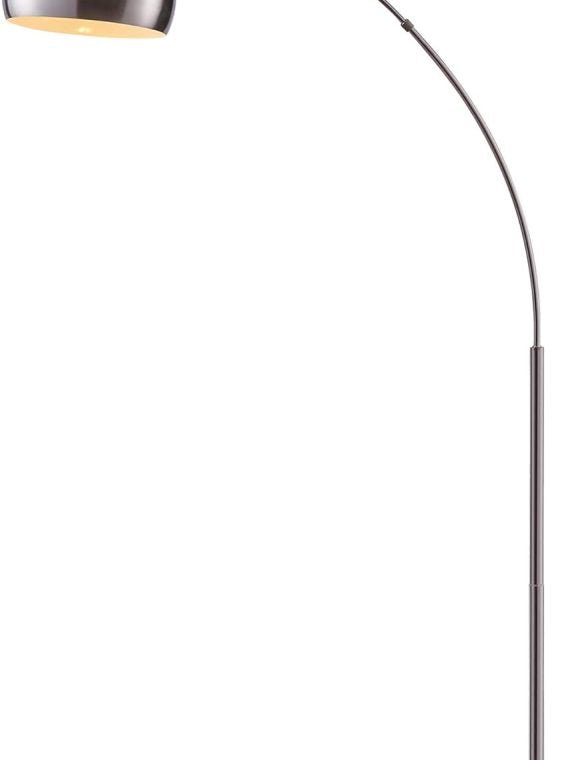 2dd3f725c0c84fb6a2458234839236f0 Arc Floor Lamp with Chrome Bell Shade and Faux White Marble Base for Living Room, Home Office, Dining Room, Bedroom